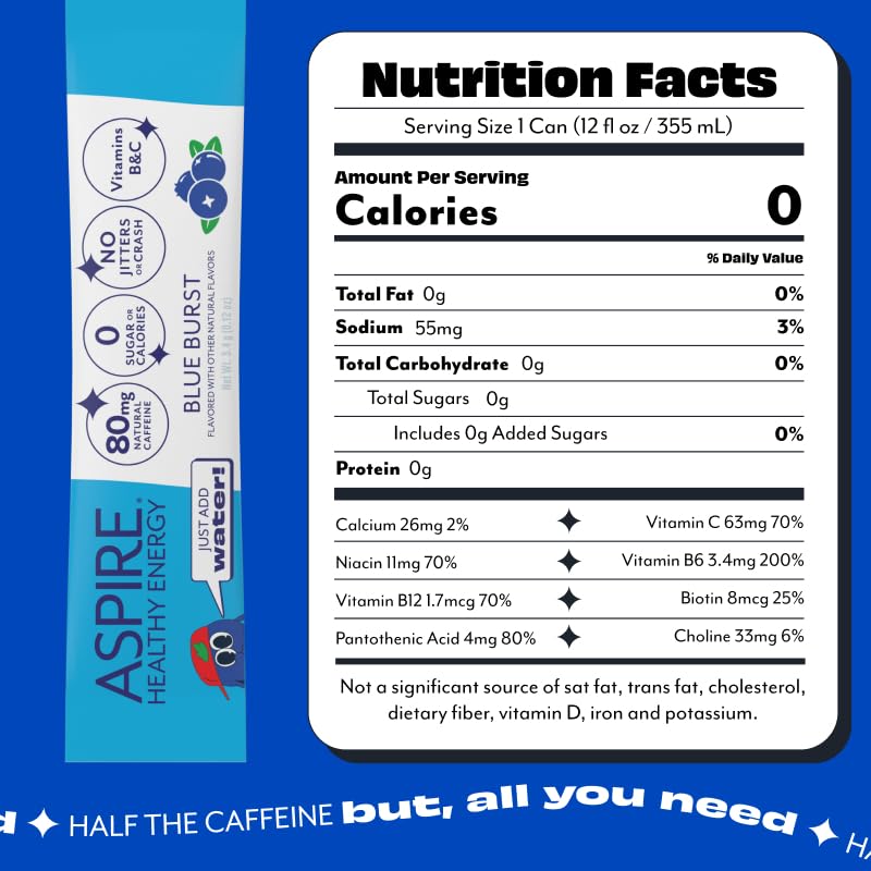 ASPIRE Blue Burst Healthy Energy Powder Sticks