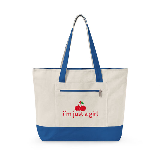 Zippered Canvas Tote