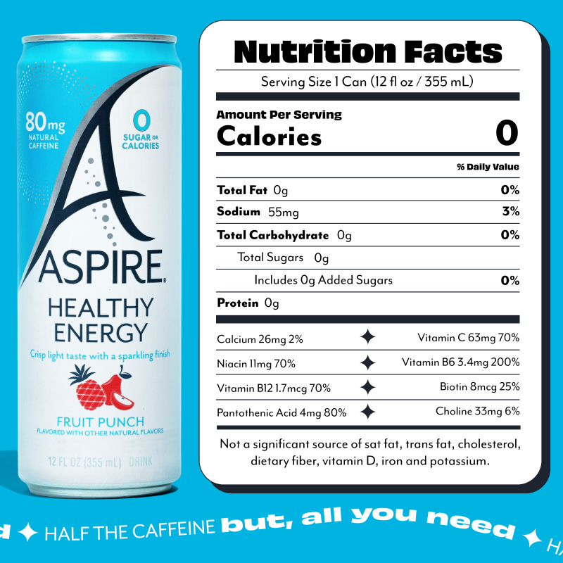 Fruit Punch Aspire Healthy Energy Drinks