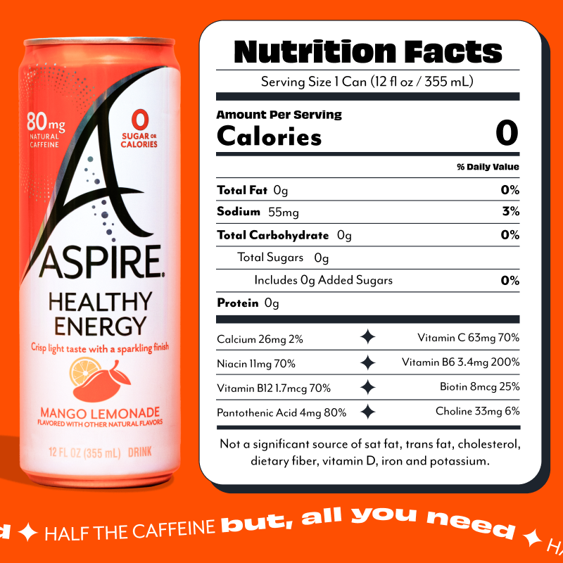 Mango Lemonade Aspire Healthy Energy Drinks