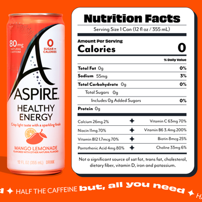 Mango Lemonade Aspire Healthy Energy Drinks