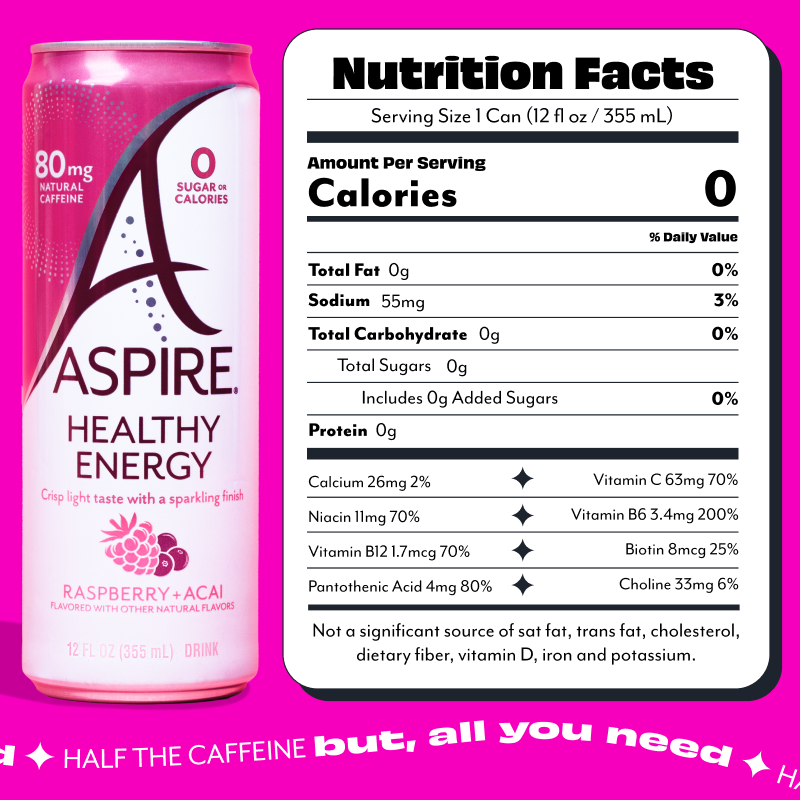 Raspberry+Acai Healthy Energy Drinks