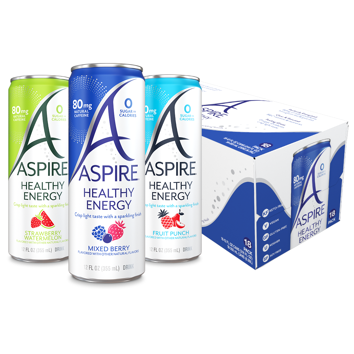Fan Choice Variety Pack Aspire Healthy Energy Drinks