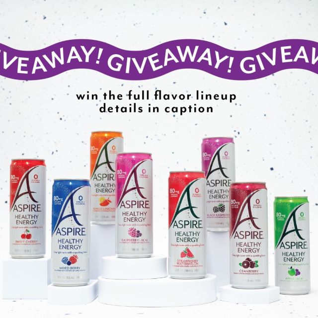 🎉 GIVEAWAY CLOSED! 🎉 Calling all ASPIRE lovers! Want to win our entire flavor lineup? One lucky winner will receive all 8 delicious flavors – Raspberry Acai, Cranberry, Apple Acai, Sweet Cherry, Mango Lemonade, Mixed Berry, Strawberry Watermelon, and Black Raspberry! ⁠
⁠
TO ENTER:⁠
💫 like this post⁠
💫 follow us @aspiredrinks⁠
💫 tag an ASPIRE lover in the comments below! ⁠
💫 BONUS ENTRY: share this post on your story & tag us ⁠
⁠
Good luck! ⁠
⁠
Giveaway ends 4/7/24 at 11:59 PM CST⁠. Winner will be randomly selected and contacted via DM. Open to US residents only. Must be 18 or over to enter. Giveaway is not affiliated with Instagram or Facebook. ⁠